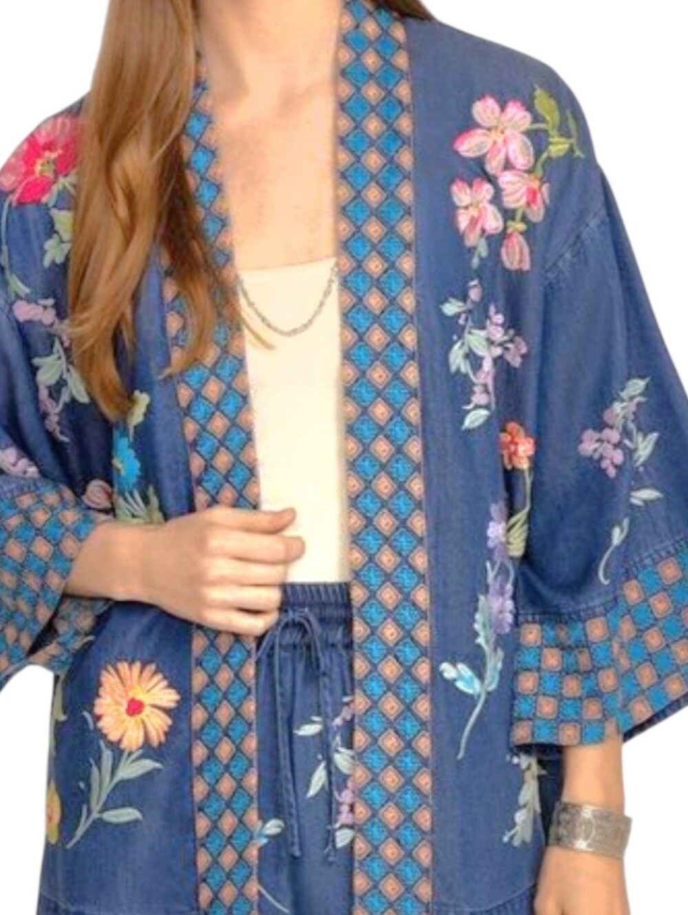 NWT Johnny Was Evangeline Tencel Cropped Kimono L